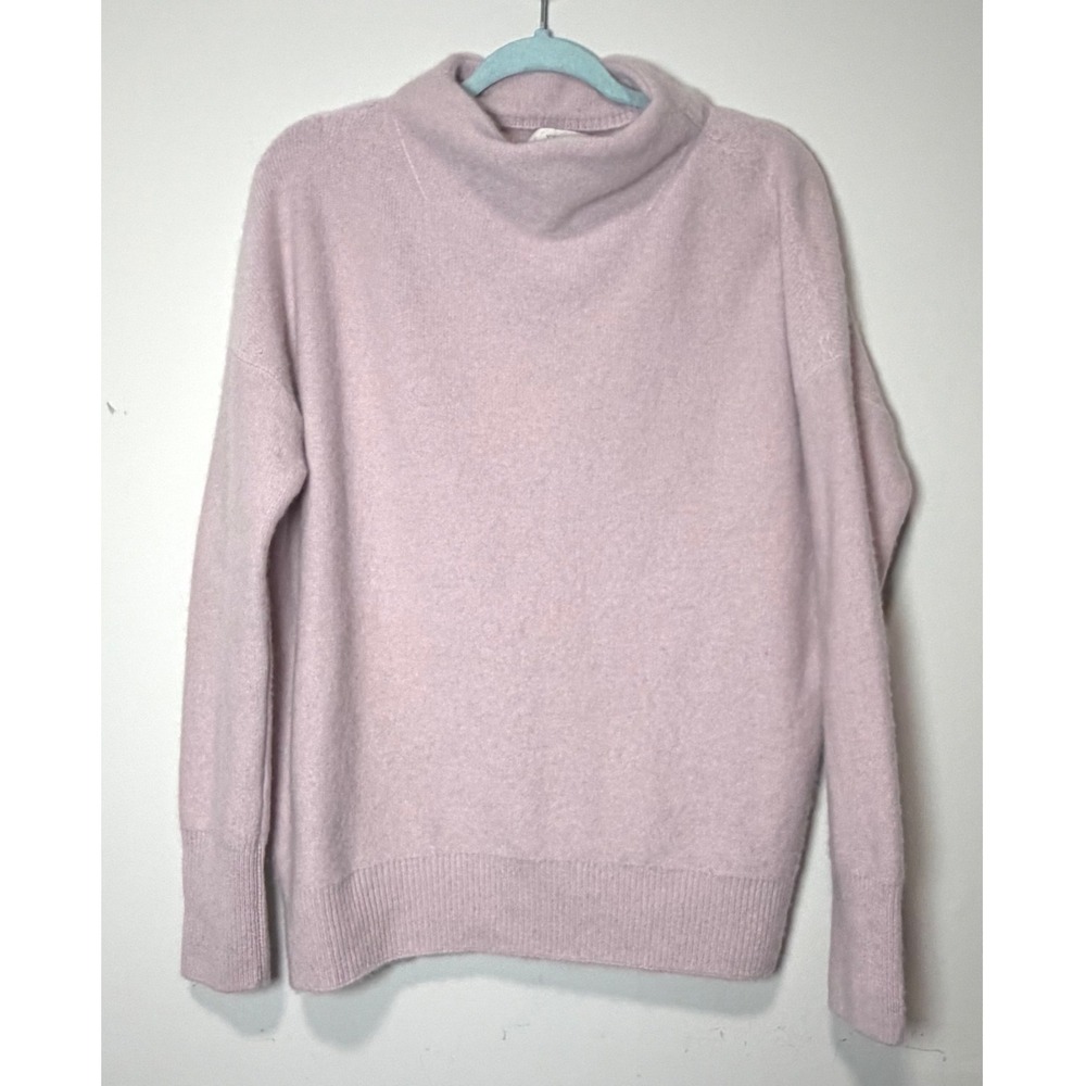 Vince 100% Cashmere Funnel Neck Sweater Pale Pink Mock Neck Buttery Soft Medium